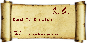 Kenéz Orsolya névjegykártya