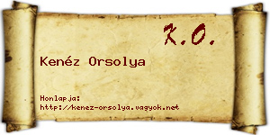 Kenéz Orsolya névjegykártya