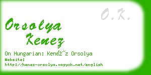 orsolya kenez business card